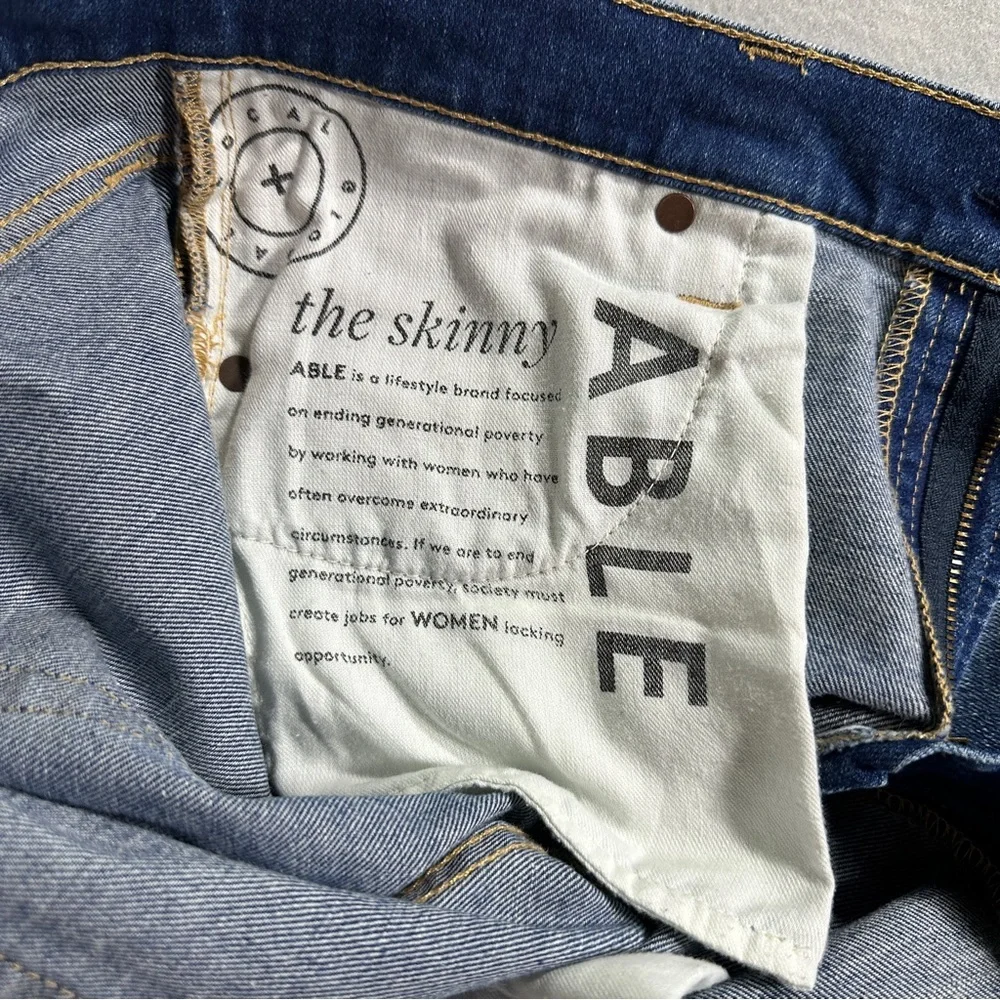 ABLE‎ Womens Mid Rise Skinny Jeans Size 29 Medium Wash Stretch Denim EUC Modern